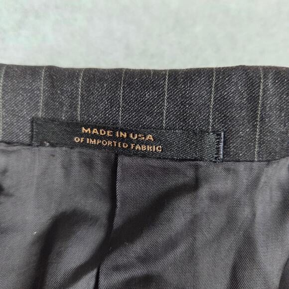 Hart Schaffner Marx Mens 42L Pinstripe Suit Jacket Made in USA Sport Coat Blazer - Picture 7 of 12